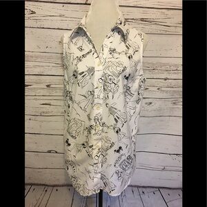 Dress Barn White and Black Button Down Shirt